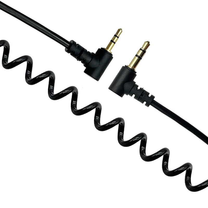 Seadream Coiled 2.5mm to 3.5mm Aux Cable;Seadream Coiled Angled 2.5mm Male to 3.5mm Male Audio Adapter Cable Car Auxiliary Audio Cable Cord (1Pack) - Image 2